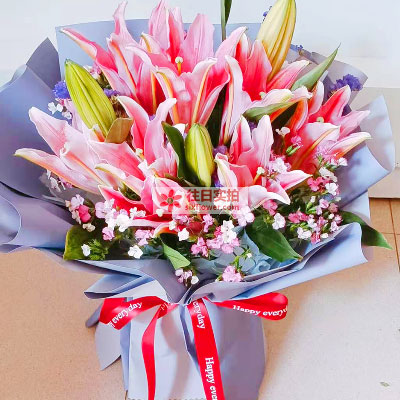 吴忠6支香水百合，全家幸福快乐